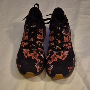 NOBULL Black and Pink Floral Athletic Shoes